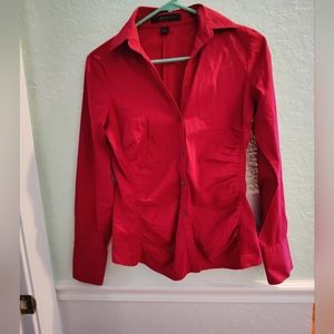 Red button down blouse